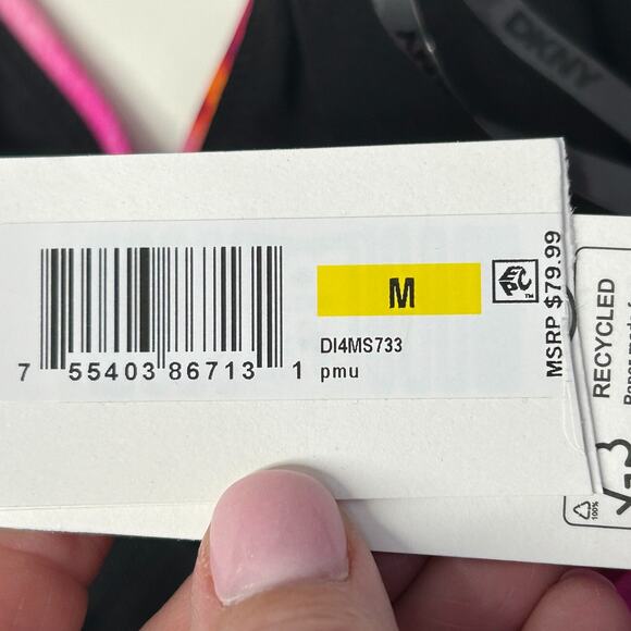 DKNY Abstract Mirage Ruched Tie-Back Halter One-Piece Women's Medium NWT - Picture 13 of 13